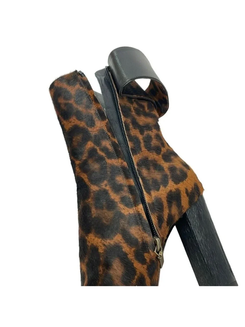 Saint Laurent Paris Short Boots 36.5 Brown Leopard Print